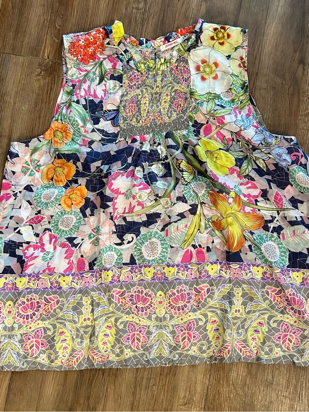 Johnny Was Multicolor Floral Sleeveless Tank Top